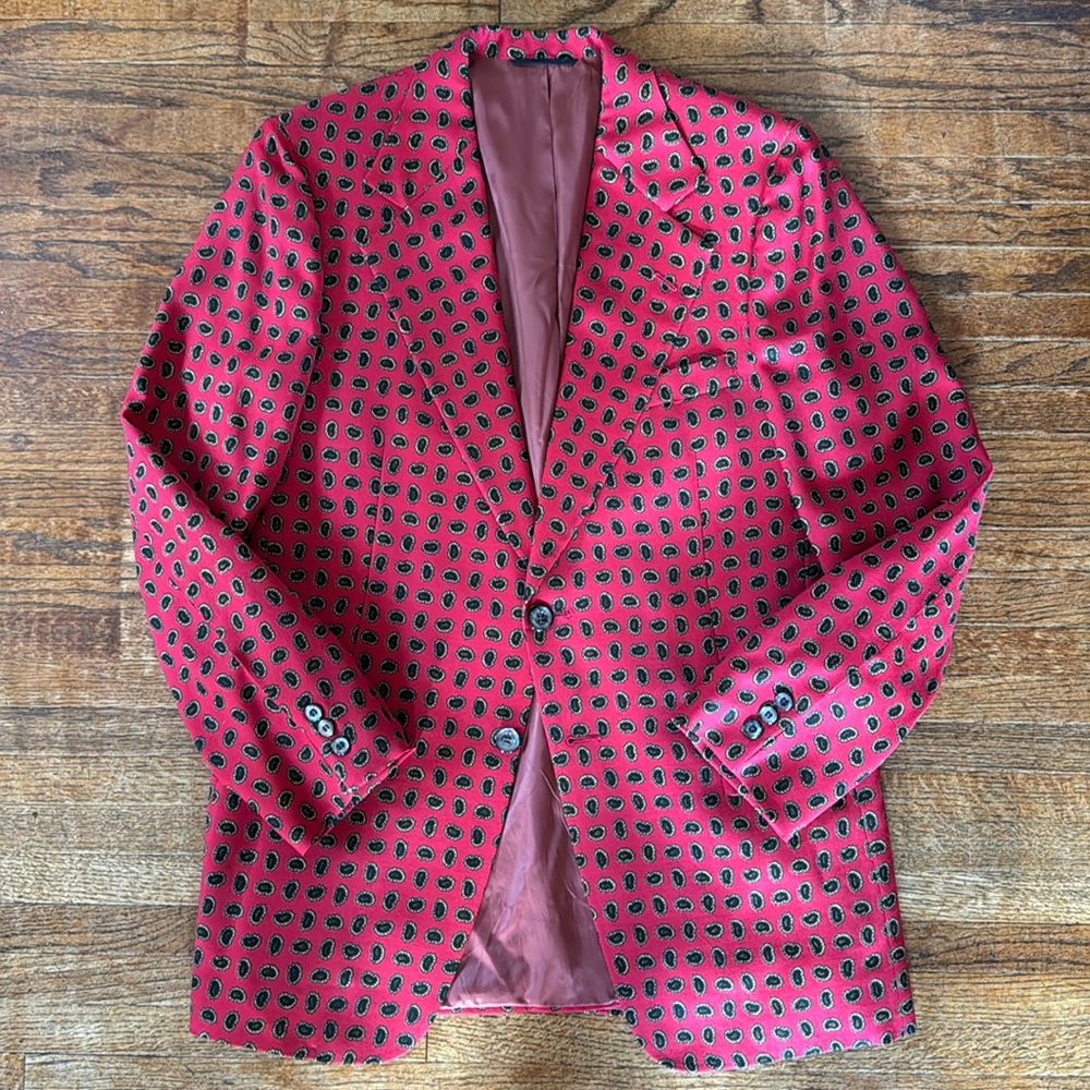 Vintage red all over pattern paisley sport coat